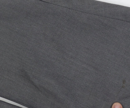 Mens Grey Wool Blazer Jacket 42L Single Breasted Classic Notch Lapel