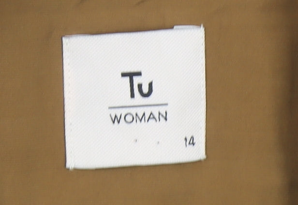 Tu Woman Brown Double-Breasted Blazer Jacket Size 14