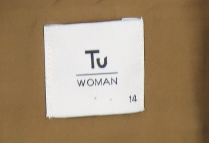 Tu Woman Brown Double-Breasted Blazer Jacket Size 14