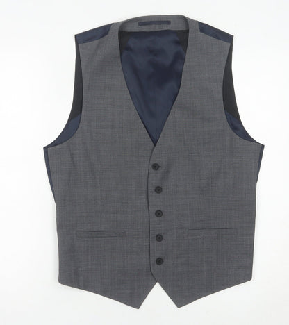 Burton Menswear Men’s Grey Wool Blend Suit Waistcoat M 36-40” Chest