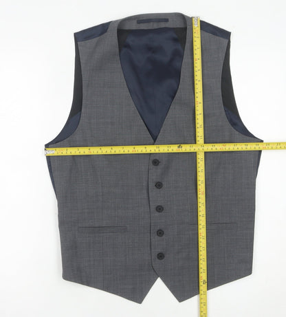 Burton Menswear Men’s Grey Wool Blend Suit Waistcoat M 36-40” Chest