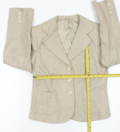 Hobbs Women’s Beige Linen Tailored Suit Jacket Blazer Size 12