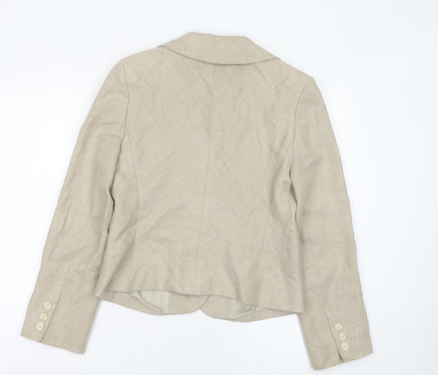 Hobbs Women’s Beige Linen Tailored Suit Jacket Blazer Size 12