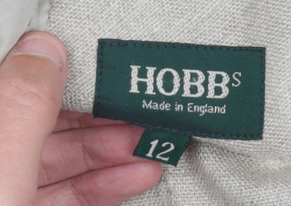 Hobbs Women’s Beige Linen Tailored Suit Jacket Blazer Size 12