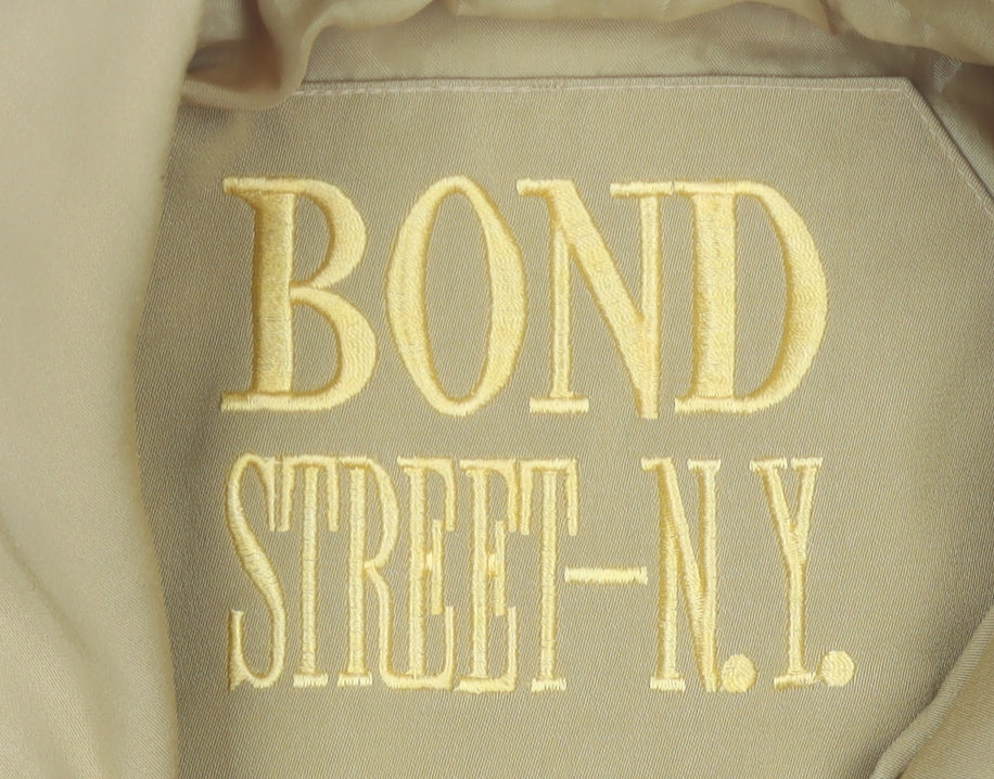 Bond Street N.Y. Womens Beige Polyester Overcoat Size 14
