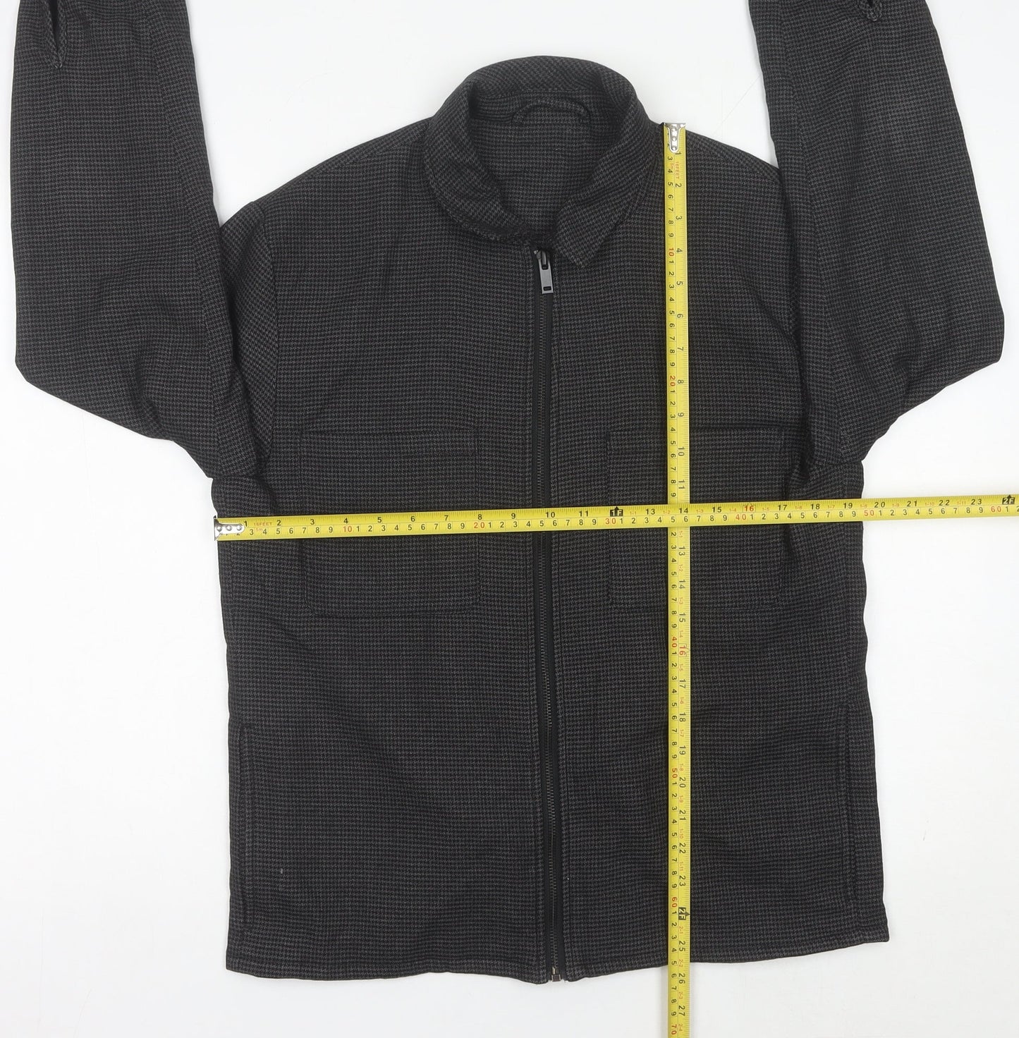 Primark Men's Grey Check Full Zip Jacket M 38/40in Casual