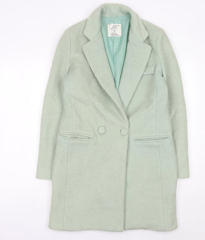 YEOU-YA Womens Green Wool Mid-Length Overcoat Size M