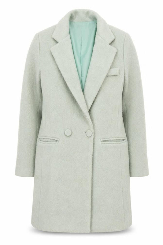YEOU-YA Womens Green Wool Mid-Length Overcoat Size M
