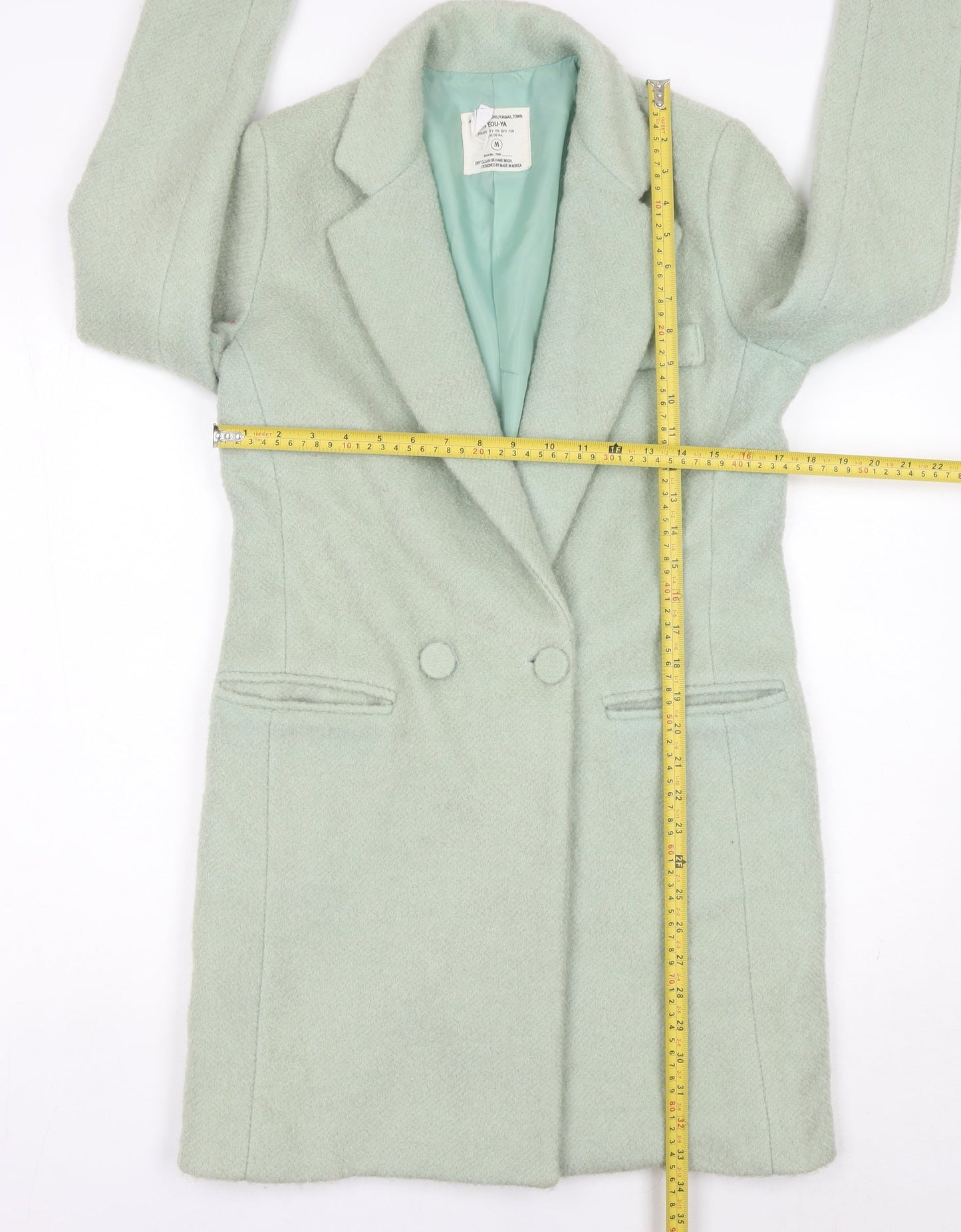 YEOU-YA Womens Green Wool Mid-Length Overcoat Size M