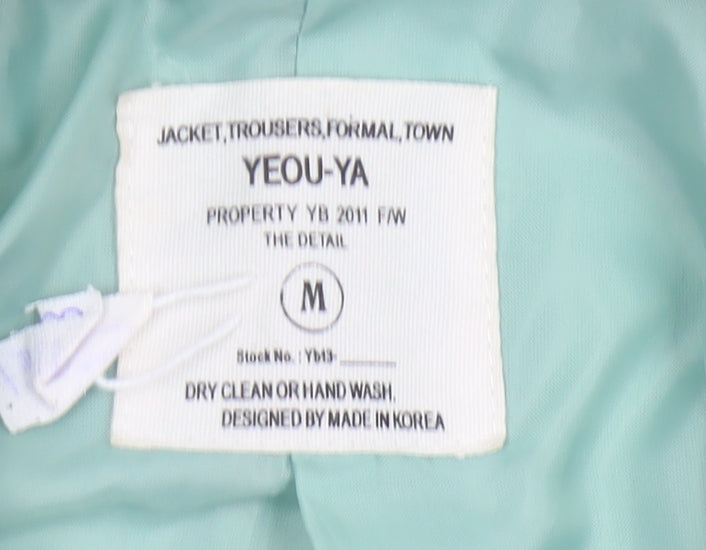 YEOU-YA Womens Green Wool Mid-Length Overcoat Size M