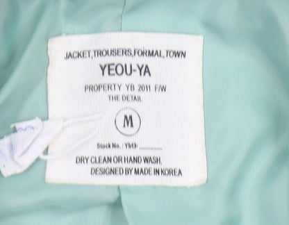 YEOU-YA Womens Green Wool Mid-Length Overcoat Size M