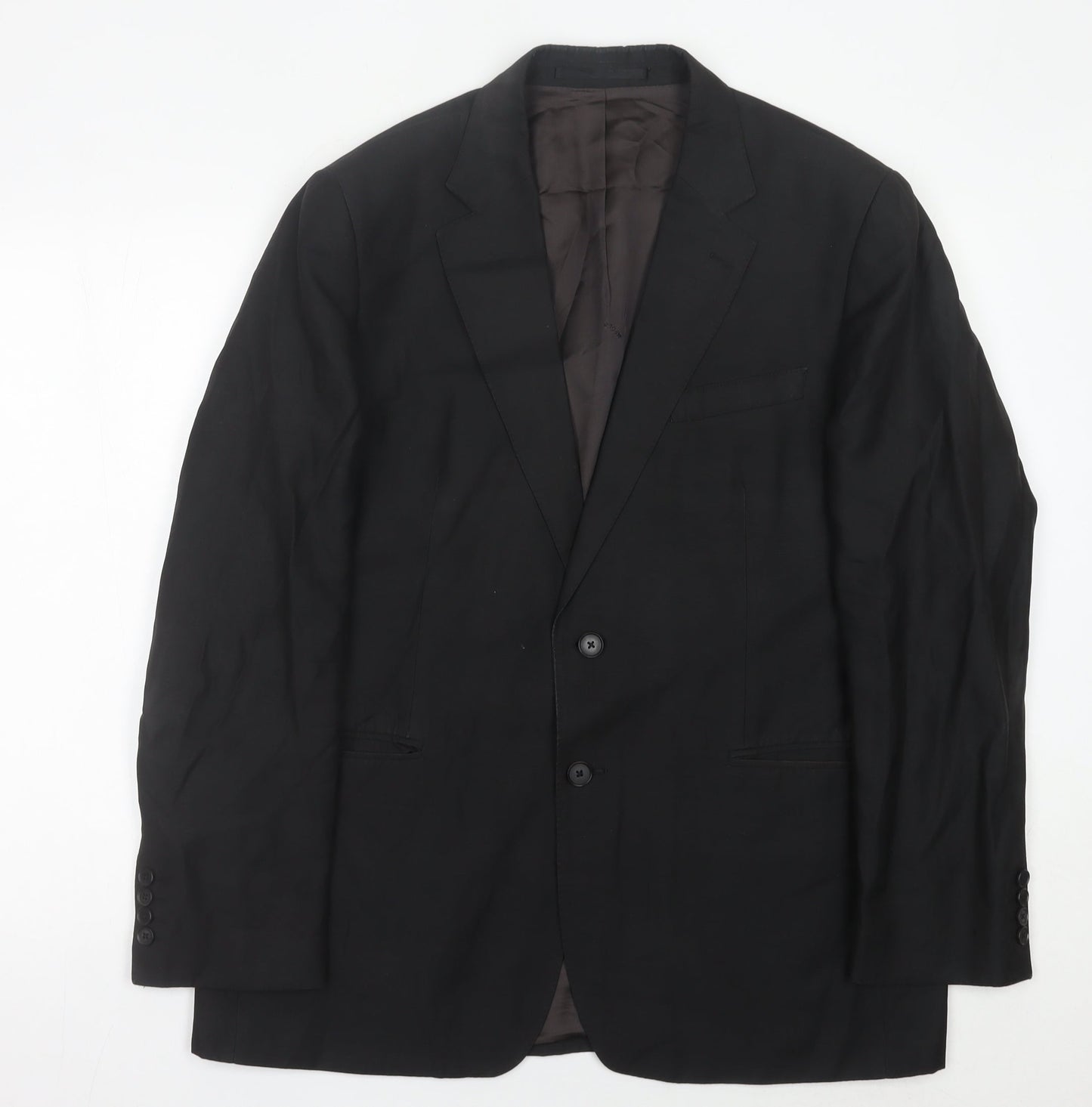 Jaeger Men's Black 42R Wool Blazer Jacket Classic Formal