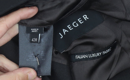Jaeger Men's Black 42R Wool Blazer Jacket Classic Formal