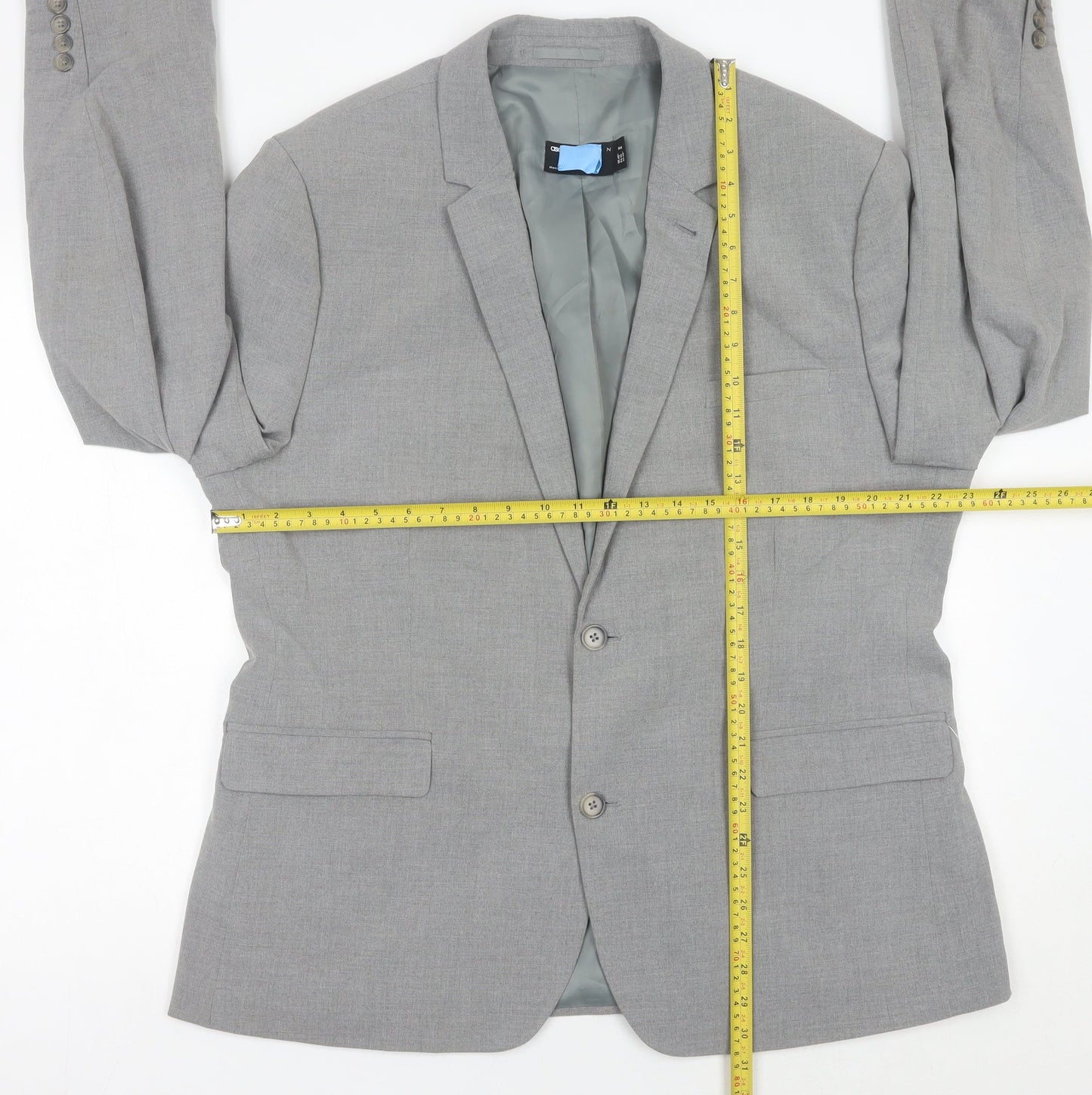 ASOS Design Men’s Grey 48 Chest Blazer Jacket Regular Fit