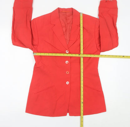 Betty Barclay Womens Red Blazer Jacket Size 10 Single Breasted