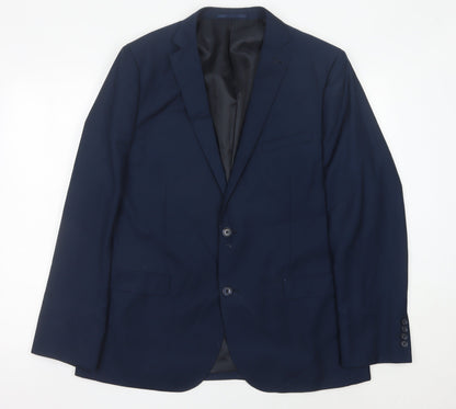 George Men’s Blue Blazer Jacket 44R Regular Fit Polyester Viscose