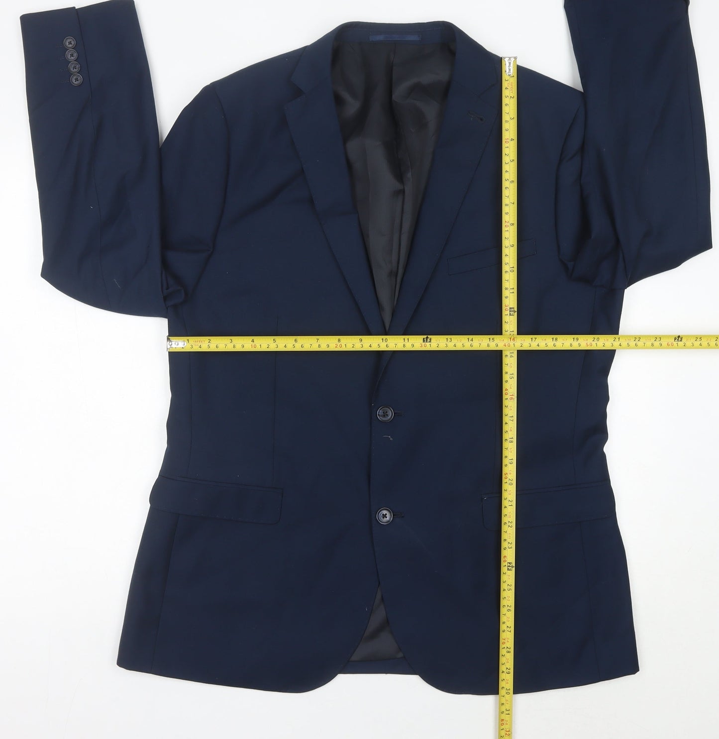 George Men’s Blue Blazer Jacket 44R Regular Fit Polyester Viscose