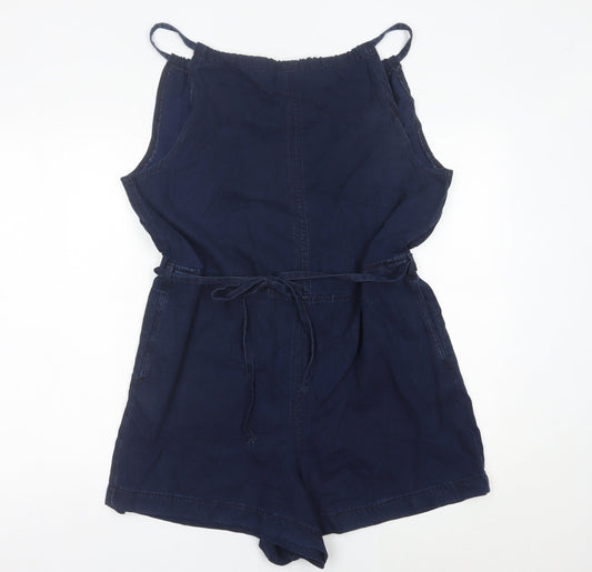 Next Women’s Blue Size 16 Sleeveless Belted Playsuit