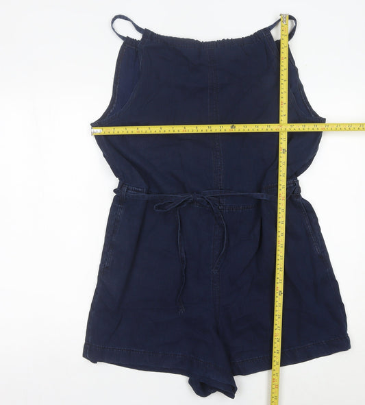 Next Women’s Blue Size 16 Sleeveless Belted Playsuit