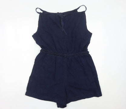 Next Women’s Blue Size 16 Sleeveless Belted Playsuit