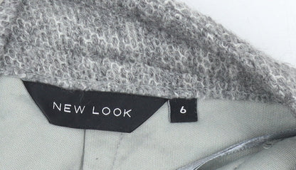 New Look Womens Grey A-Line Knee Length Skirt Size 6 with Pockets
