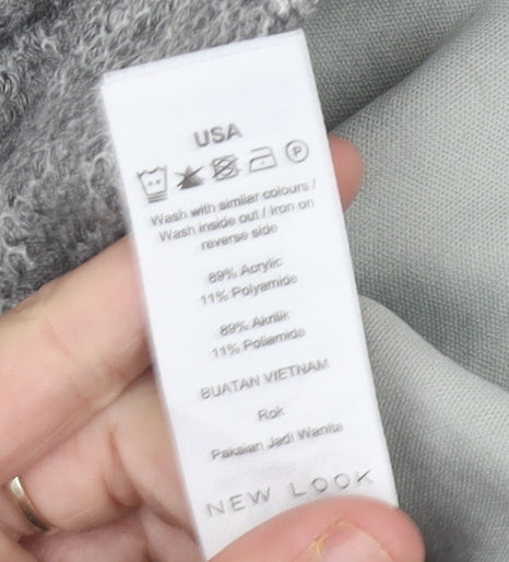 New Look Womens Grey A-Line Knee Length Skirt Size 6 with Pockets