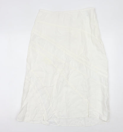 Marks and Spencer Women Ivory Linen Midi Skirt Size 12 Straight Style