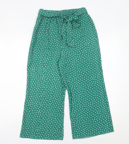 Womens UK Size 10 Boohoo Regular Fit Wide-Leg Green Trousers
