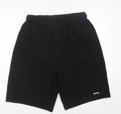 Slazenger Mens Black XL Sweat Shorts Jersey Elastic Waist Pockets