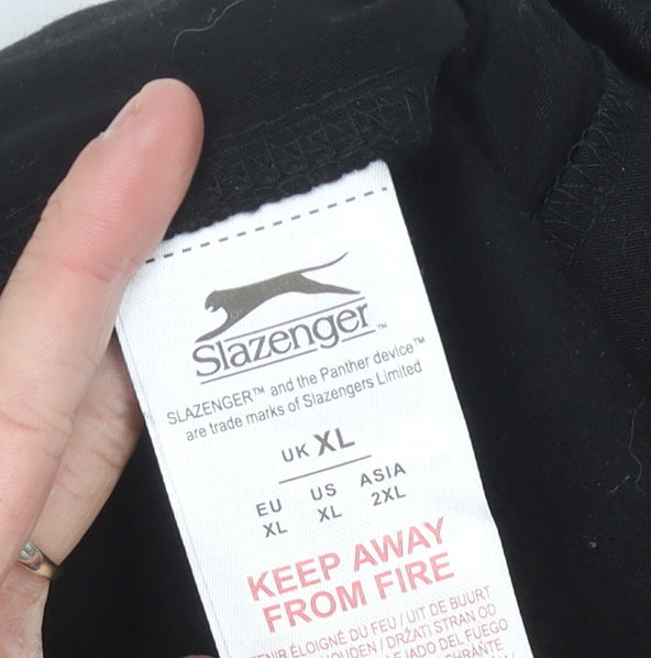 Slazenger Mens Black XL Sweat Shorts Jersey Elastic Waist Pockets
