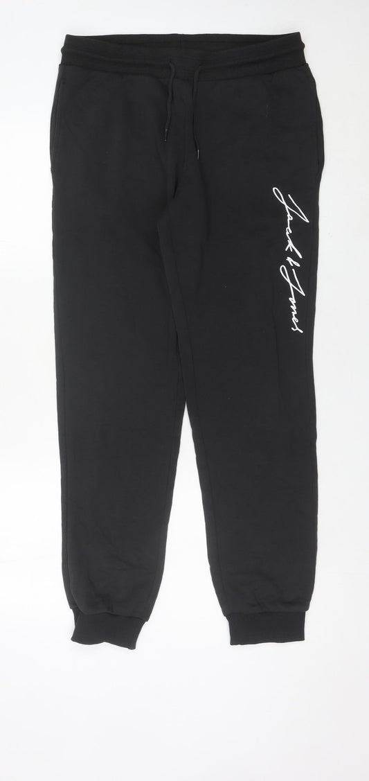 Jack & Jones Mens Black M Sweatpants Tapered Joggers Casual