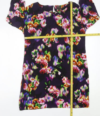 East Women’s Multicoloured Floral Silk Shift Dress Size 12