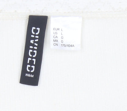 H&M Women’s Ivory Slip Dress Size 14 Lace Trim Stretch Sleeveless