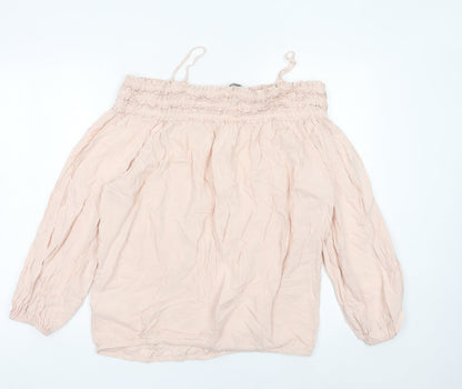 Womens UK Size 10 H&M Pink Tunic Blouse