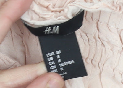 Womens UK Size 10 H&M Pink Tunic Blouse