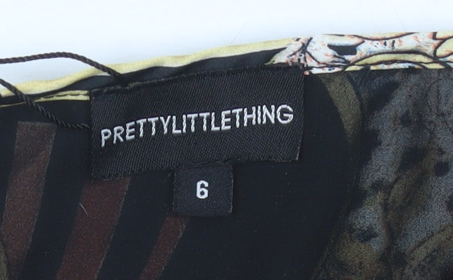 PrettyLittleThing Womens Multicoloured Halter Jumpsuit Size 6 Wide-Leg