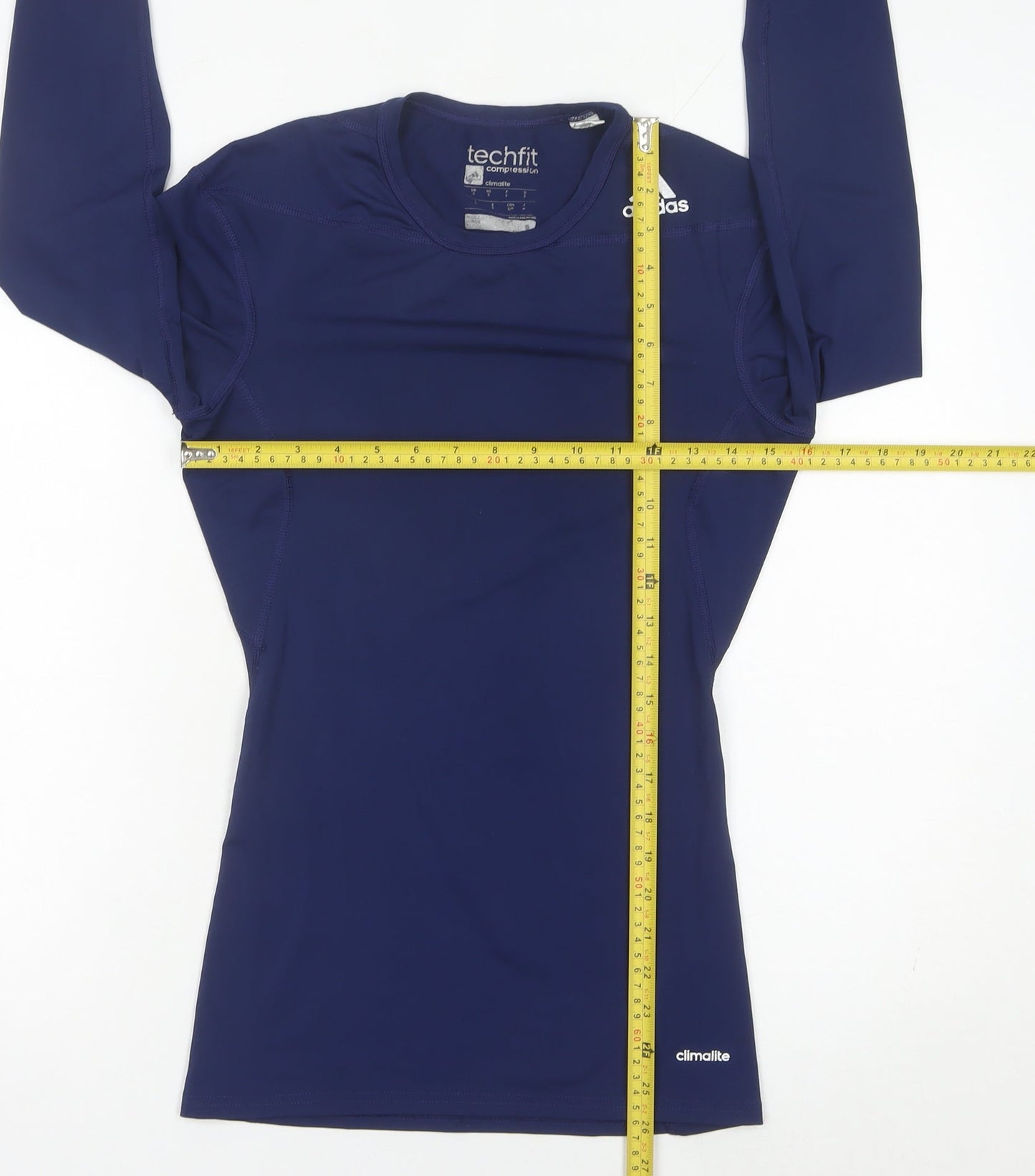 Adidas Mens Blue Techfit Compression Long Sleeve Sports Top Size S