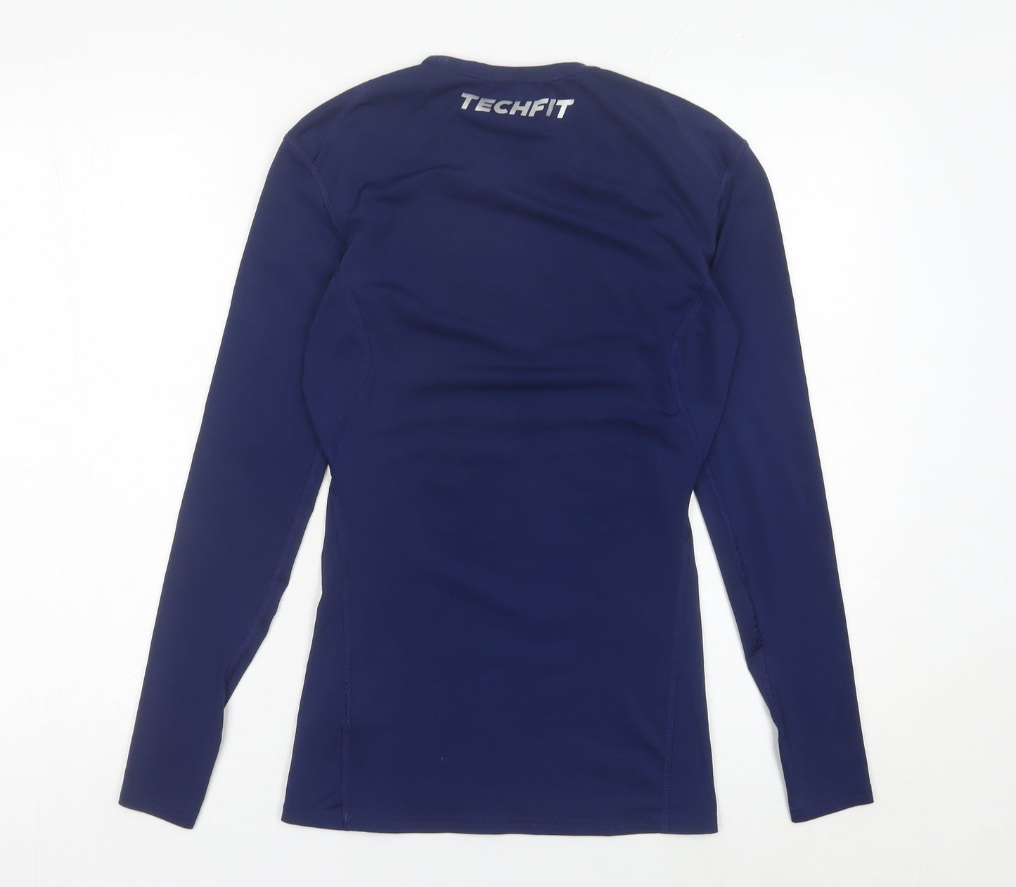 Adidas Mens Blue Techfit Compression Long Sleeve Sports Top Size S