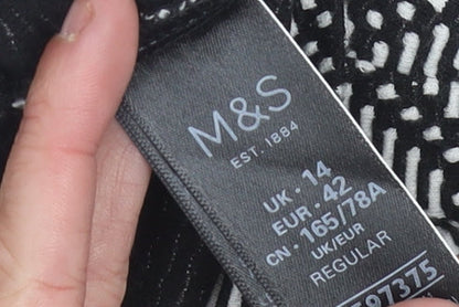 Marks and Spencer Women Black Geometric Pencil Skirt Size 14
