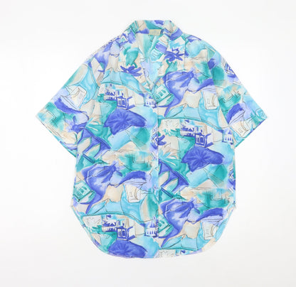 Womens UK Size 12 Yessica Multicoloured Hawaiian Button-Up