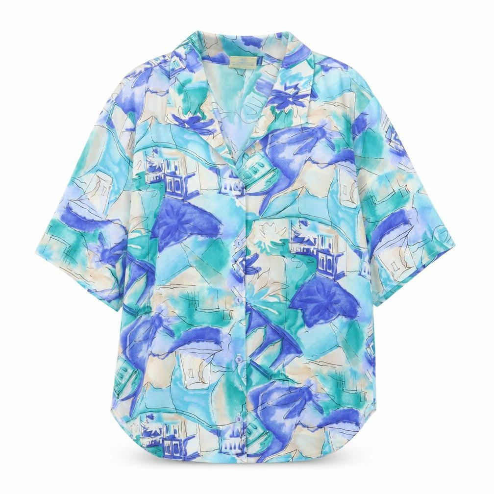 Womens UK Size 12 Yessica Multicoloured Hawaiian Button-Up