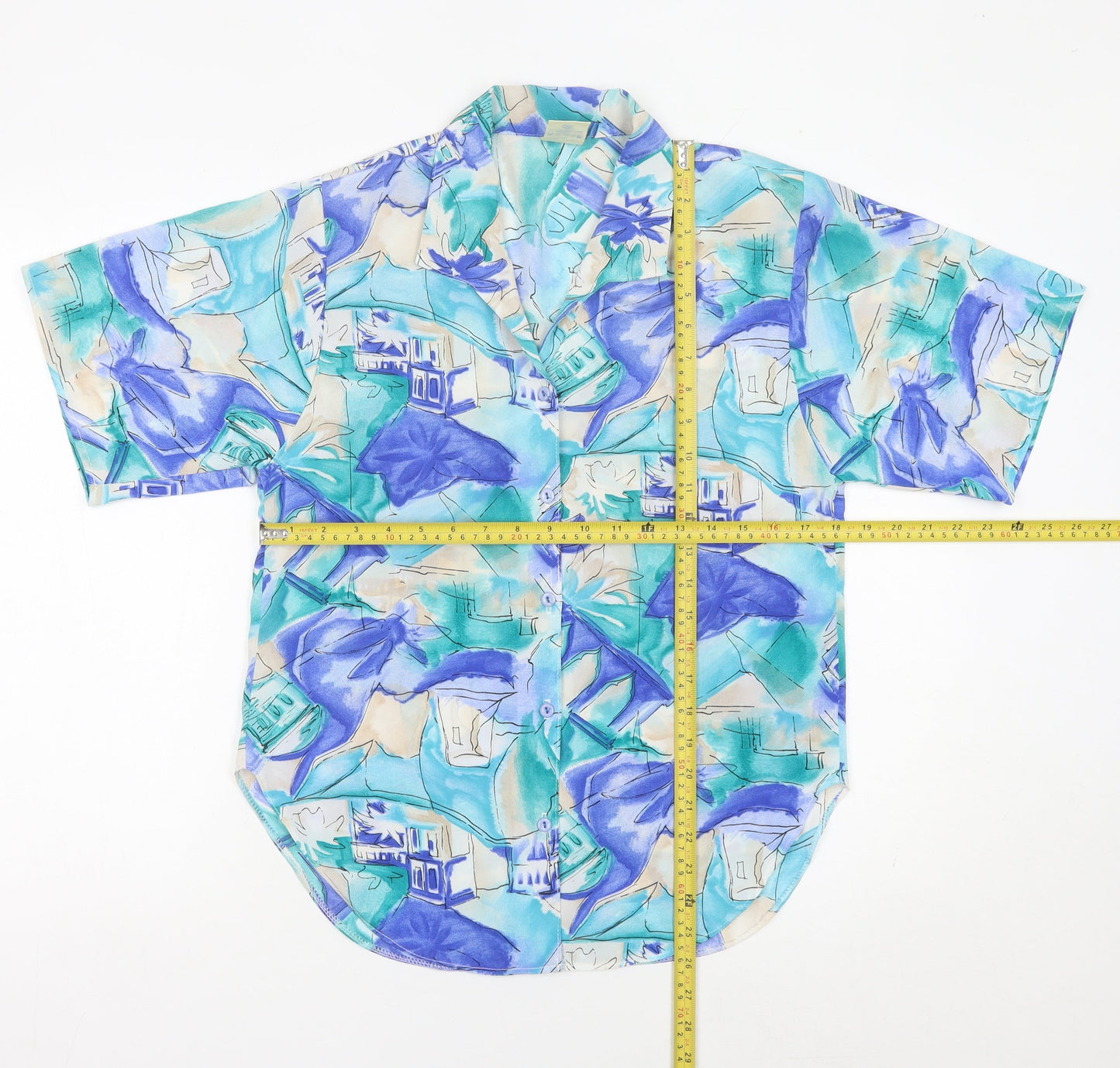 Womens UK Size 12 Yessica Multicoloured Hawaiian Button-Up