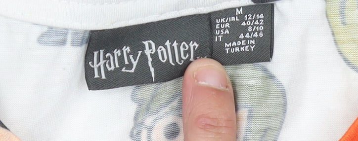 Womens UK Size M Harry Potter White Basic T-Shirt