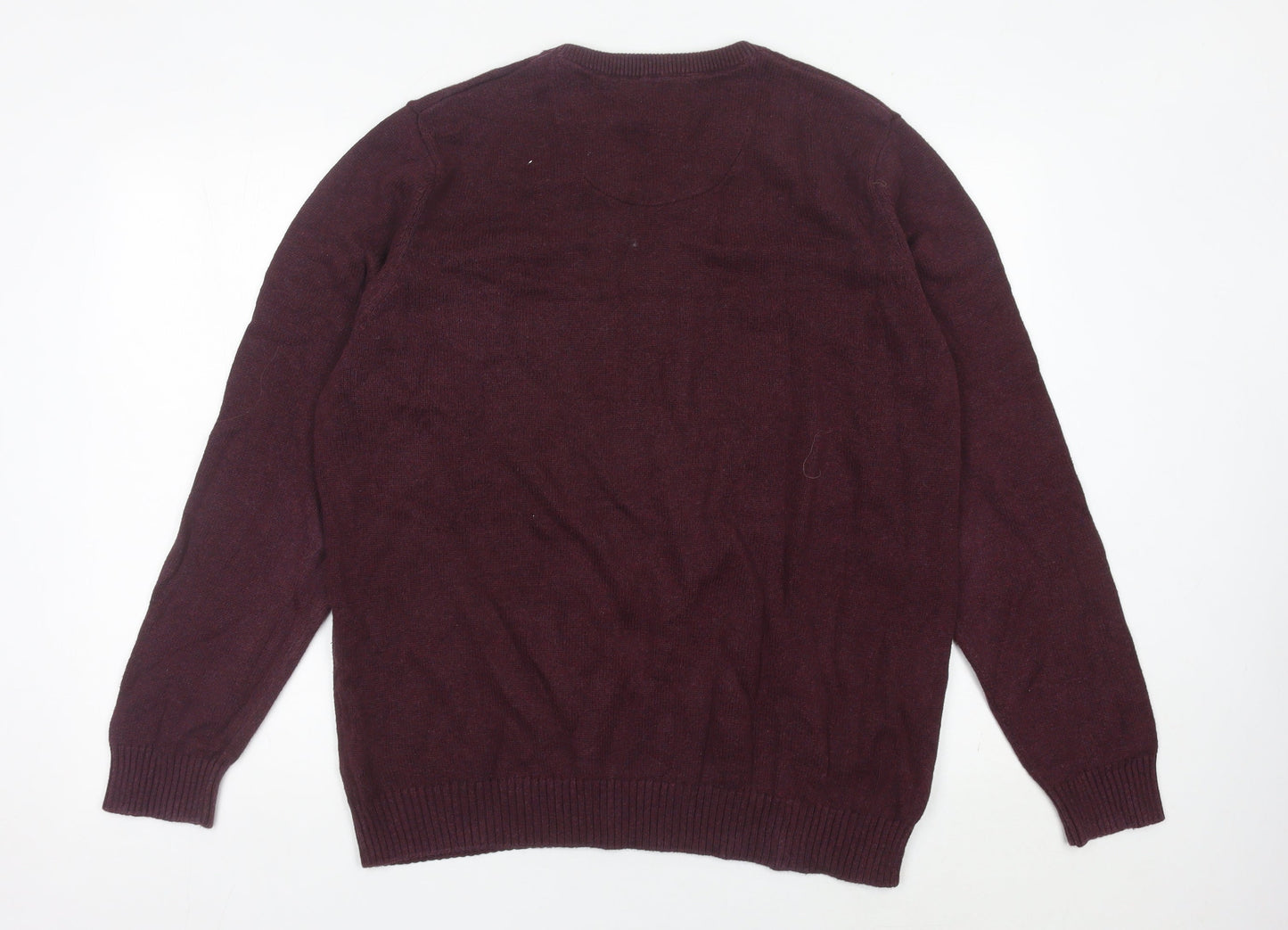 Maine New England Men’s Red V-Neck Cotton Jumper Size L