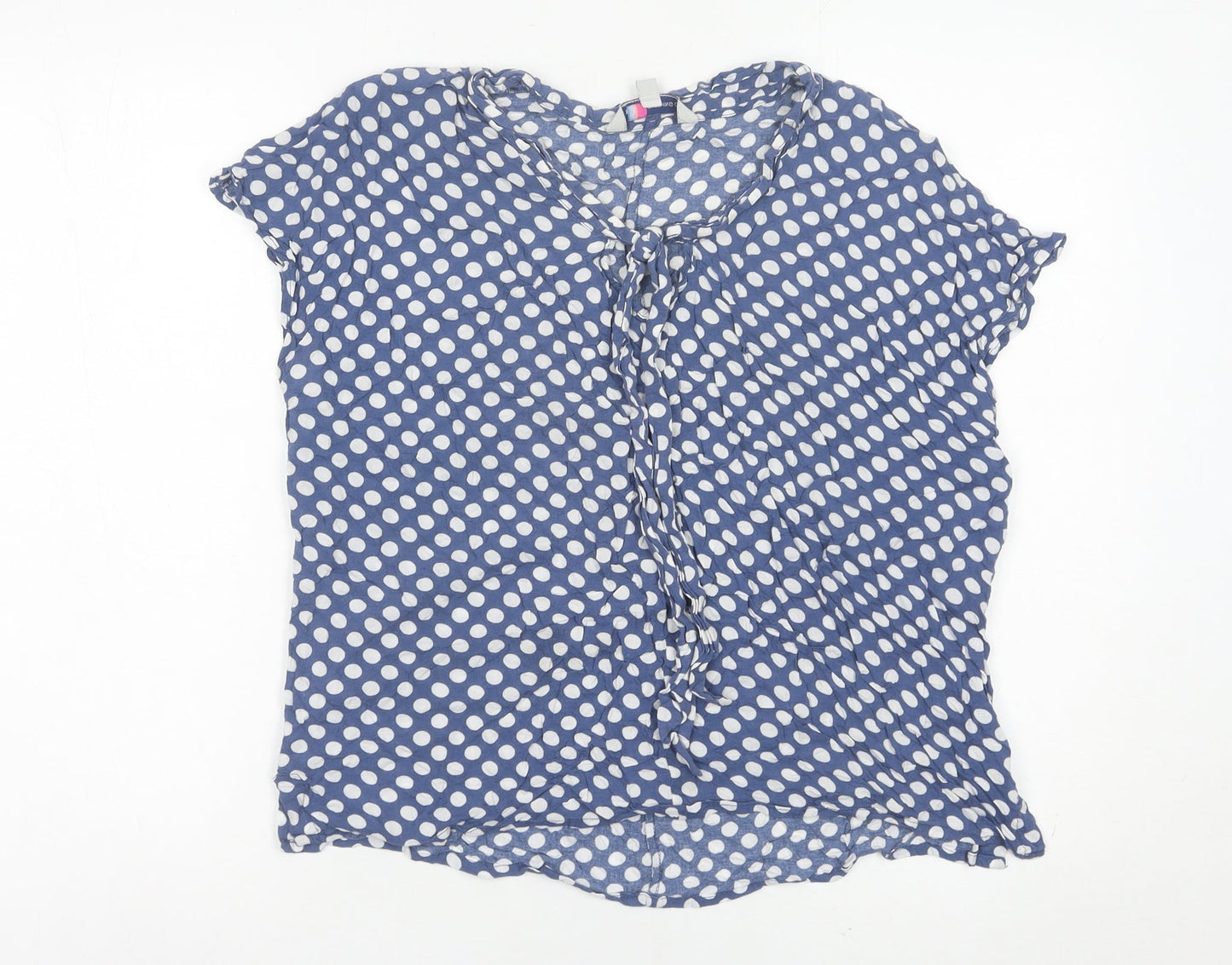 Crew Clothing Co. Women’s Blue Polka Dot Blouse Size 14 Viscose
