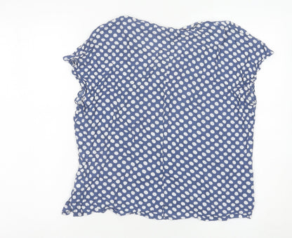 Crew Clothing Co. Women’s Blue Polka Dot Blouse Size 14 Viscose