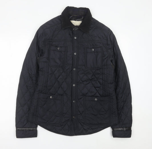 Womens UK Size M River Island Black Quilted Coat