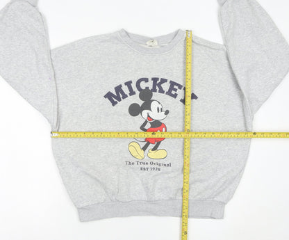 H&M Women’s Grey Mickey Mouse Sweatshirt XS Cotton Blend