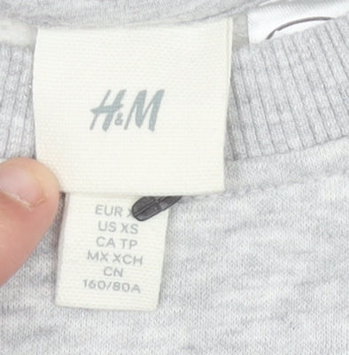 H&M Women’s Grey Mickey Mouse Sweatshirt XS Cotton Blend