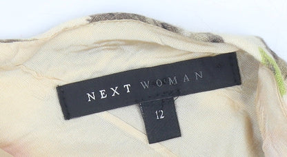 Next Women Multicoloured Floral Sheath Dress Size 12 Linen